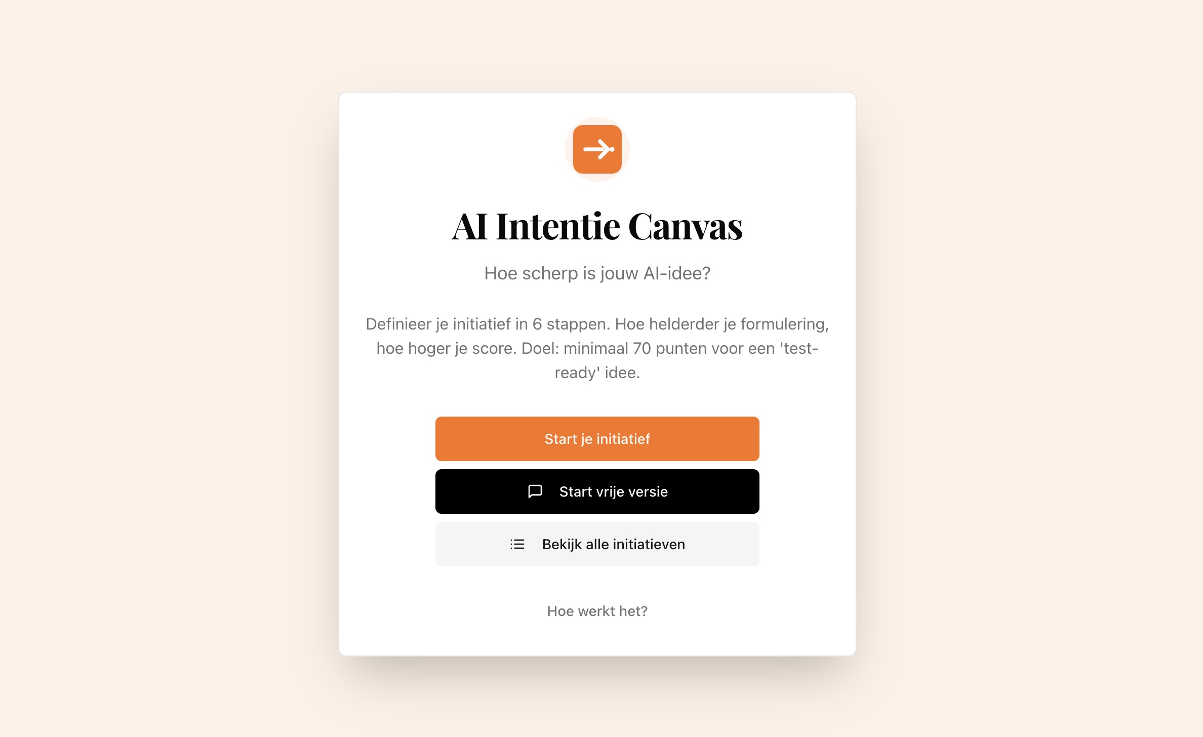 AI Intent Canvas mockup